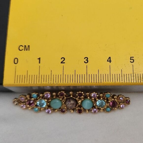 BEN-AMUN Vintage Multi-Stone Brooch Pin - Picture 7 of 7